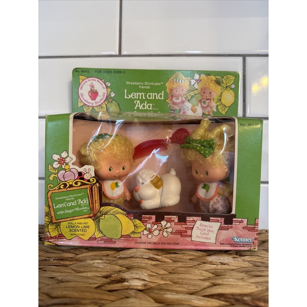 Vintage Strawberry Shortcake Lem And Ada With Sugar Woofer Orig Box